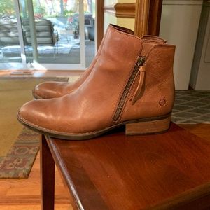 Born zip leather ankle boots
